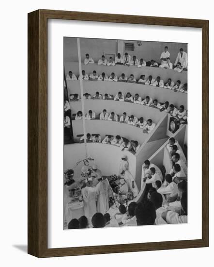 Howard University Medical Students Observing Gall Bladder Operation in Freedman's Hospital-Alfred Eisenstaedt-Framed Photographic Print