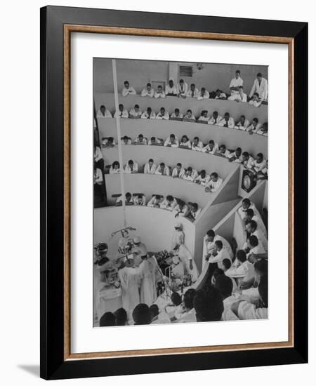 Howard University Medical Students Observing Gall Bladder Operation in Freedman's Hospital-Alfred Eisenstaedt-Framed Photographic Print