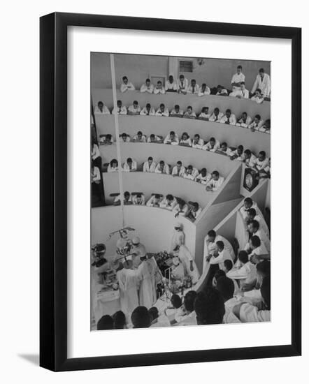 Howard University Medical Students Observing Gall Bladder Operation in Freedman's Hospital-Alfred Eisenstaedt-Framed Photographic Print