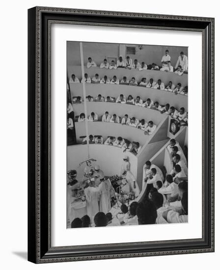 Howard University Medical Students Observing Gall Bladder Operation in Freedman's Hospital-Alfred Eisenstaedt-Framed Photographic Print