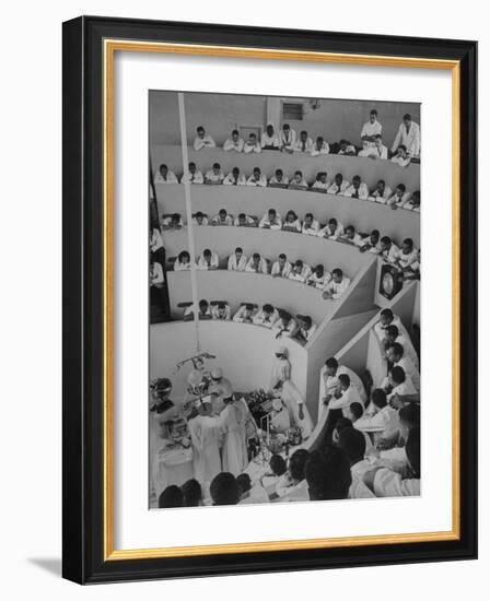 Howard University Medical Students Observing Gall Bladder Operation in Freedman's Hospital-Alfred Eisenstaedt-Framed Photographic Print