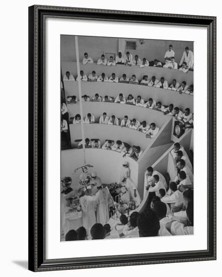 Howard University Medical Students Observing Gall Bladder Operation in Freedman's Hospital-Alfred Eisenstaedt-Framed Photographic Print