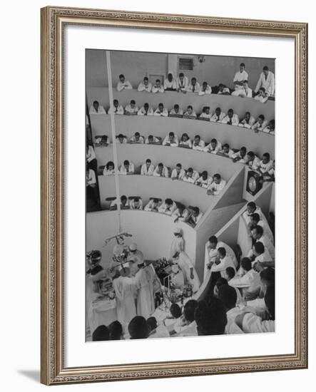 Howard University Medical Students Observing Gall Bladder Operation in Freedman's Hospital-Alfred Eisenstaedt-Framed Photographic Print