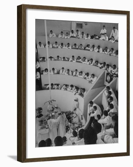 Howard University Medical Students Observing Gall Bladder Operation in Freedman's Hospital-Alfred Eisenstaedt-Framed Photographic Print