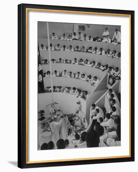 Howard University Medical Students Observing Gall Bladder Operation in Freedman's Hospital-Alfred Eisenstaedt-Framed Photographic Print