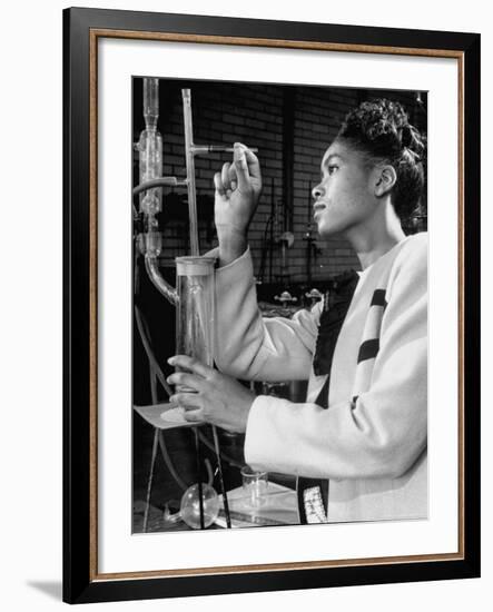 Howard University Student Working in Laboratory-Alfred Eisenstaedt-Framed Photographic Print