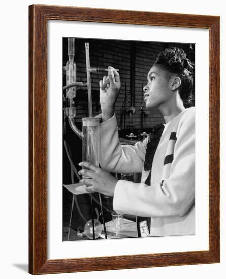 Howard University Student Working in Laboratory-Alfred Eisenstaedt-Framed Photographic Print