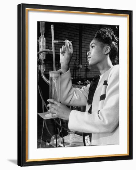 Howard University Student Working in Laboratory-Alfred Eisenstaedt-Framed Photographic Print
