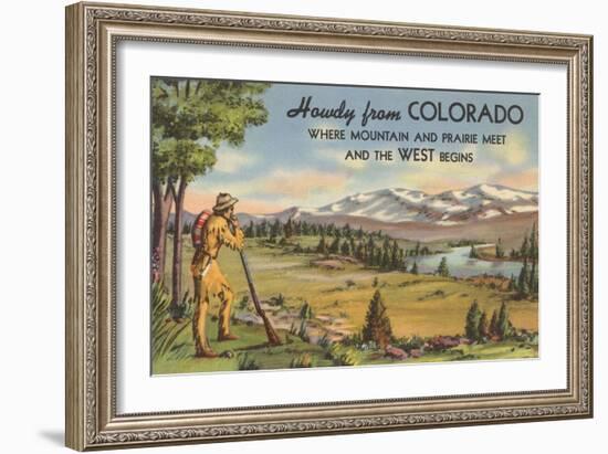 Howdy from Colorado, Mountain Man-null-Framed Art Print