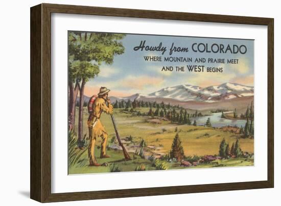 Howdy from Colorado, Mountain Man--Framed Art Print