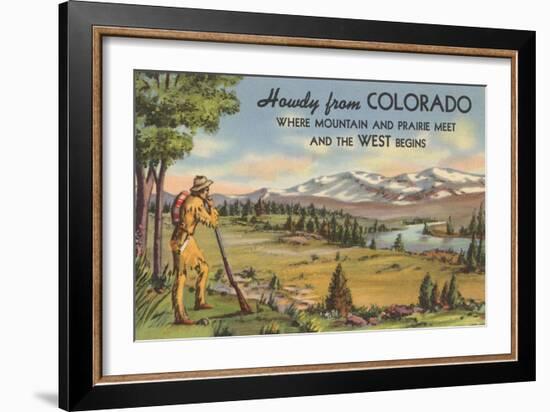 Howdy from Colorado, Mountain Man-null-Framed Art Print