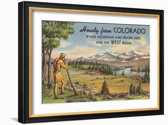 Howdy from Colorado, Mountain Man-null-Framed Art Print