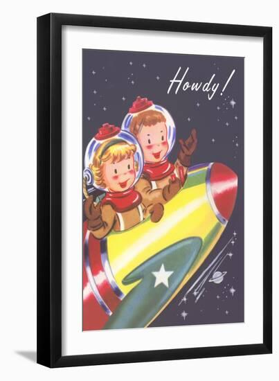 Howdy from Kids in Outer Space-null-Framed Premium Giclee Print