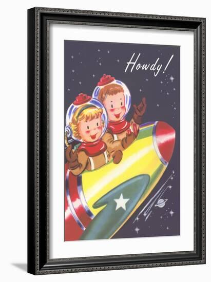 Howdy from Kids in Outer Space-null-Framed Premium Giclee Print