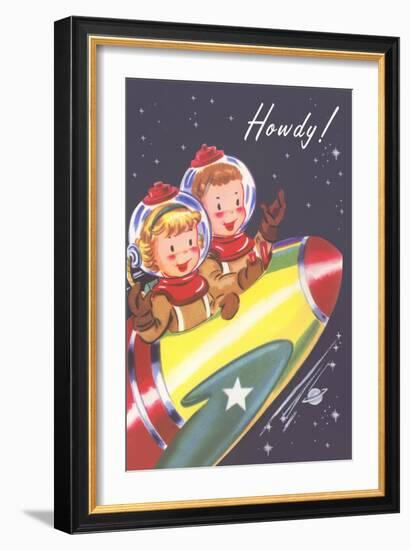 Howdy from Kids in Outer Space-null-Framed Premium Giclee Print