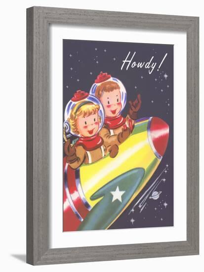 Howdy from Kids in Outer Space-null-Framed Art Print