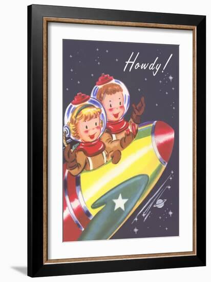 Howdy from Kids in Outer Space-null-Framed Art Print