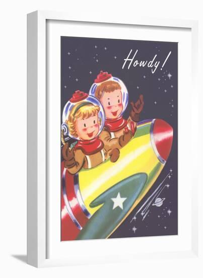 Howdy from Kids in Outer Space-null-Framed Art Print