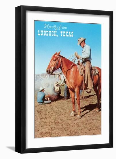 Howdy from Lubbock, Branding-null-Framed Art Print