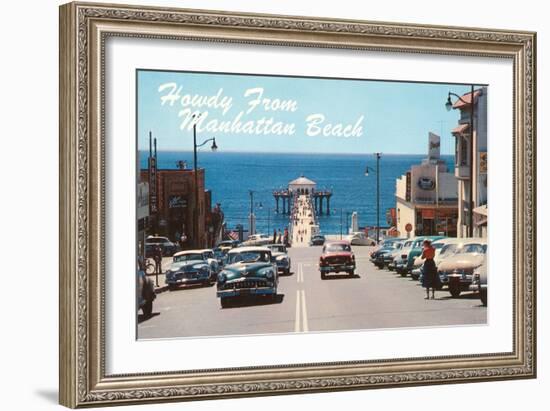 Howdy from Manhattan Beach, California-null-Framed Art Print