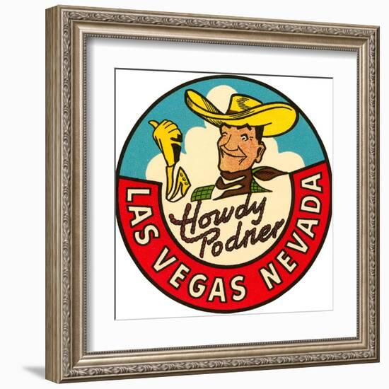 Howdy Podner Logo, Las Vegas, Nevada-null-Framed Art Print