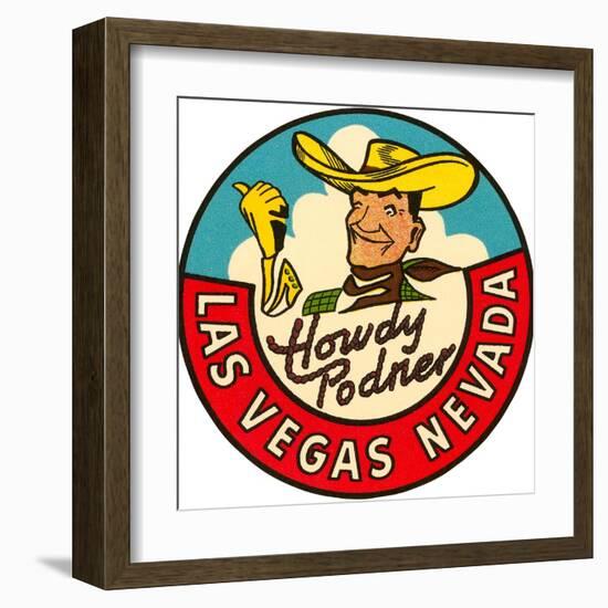 Howdy Podner Logo, Las Vegas, Nevada-null-Framed Art Print