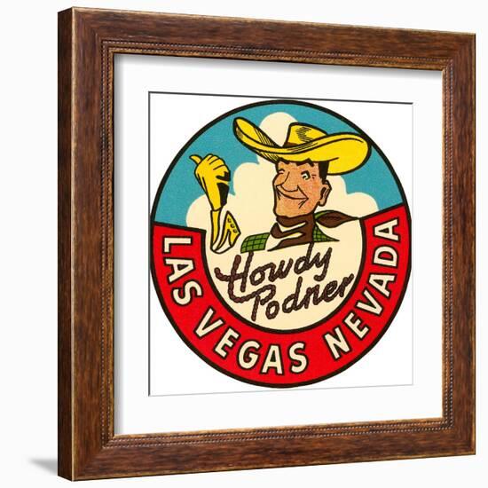 Howdy Podner Logo, Las Vegas, Nevada-null-Framed Art Print