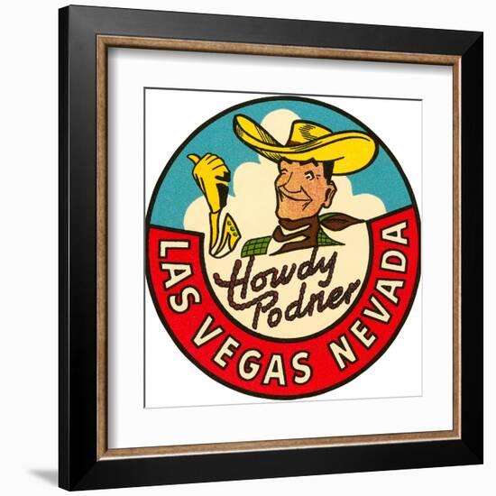 Howdy Podner Logo, Las Vegas, Nevada-null-Framed Art Print