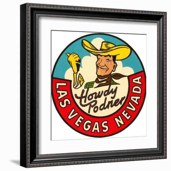 Howdy Podner Logo, Las Vegas, Nevada-null-Framed Art Print