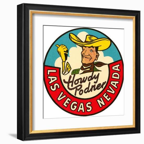 Howdy Podner Logo, Las Vegas, Nevada-null-Framed Art Print