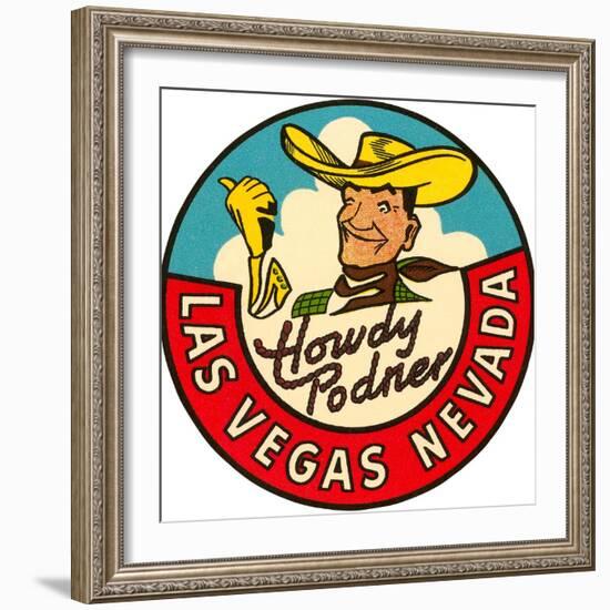 Howdy Podner Logo, Las Vegas, Nevada-null-Framed Art Print