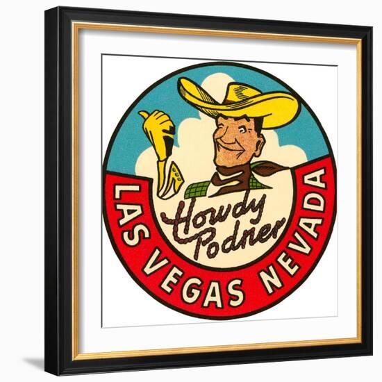 Howdy Podner Logo, Las Vegas, Nevada-null-Framed Art Print