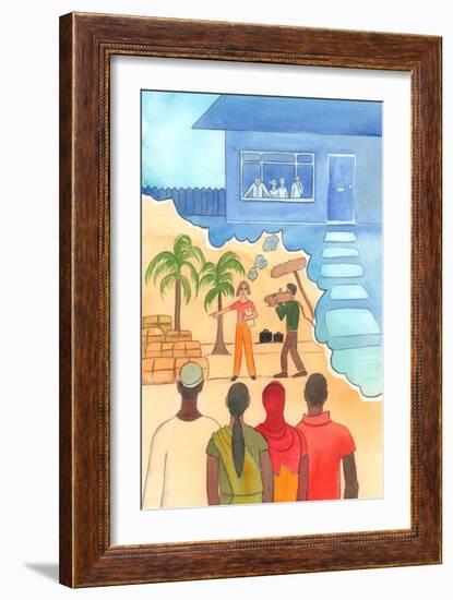 However Important the Good Work We Do, We Should Never Neglect Our Own Family, 2002 (W/C on Paper)-Elizabeth Wang-Framed Giclee Print