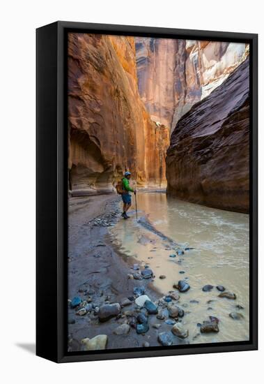 Howie Hiking in the Paria Canyon, Vermillion Cliffs Wilderness, Utah-Howie Garber-Framed Premier Image Canvas