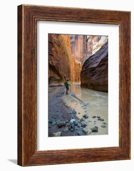 Howie Hiking in the Paria Canyon, Vermillion Cliffs Wilderness, Utah-Howie Garber-Framed Photographic Print