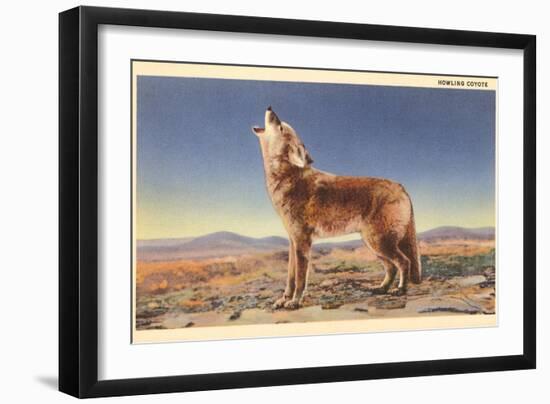 Howling Coyote-null-Framed Art Print