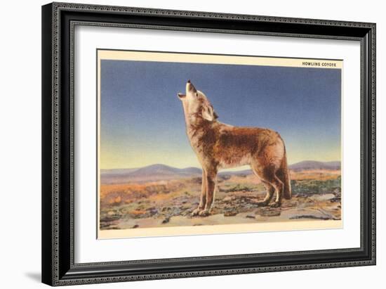 Howling Coyote-null-Framed Art Print