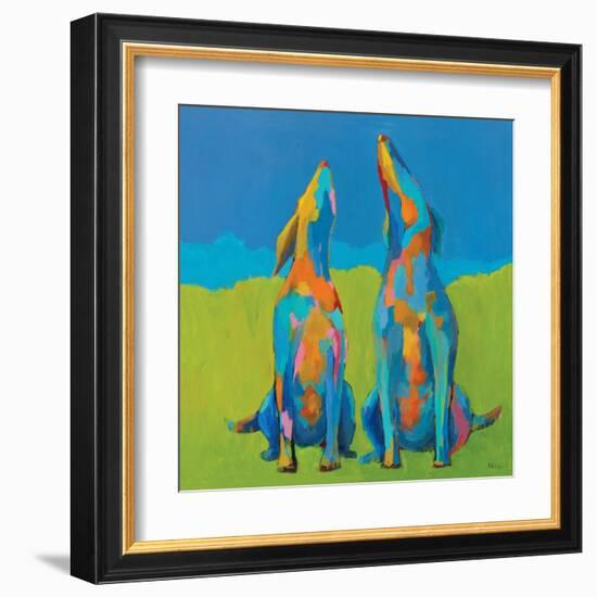 Howling Hounds-Phyllis Adams-Framed Art Print