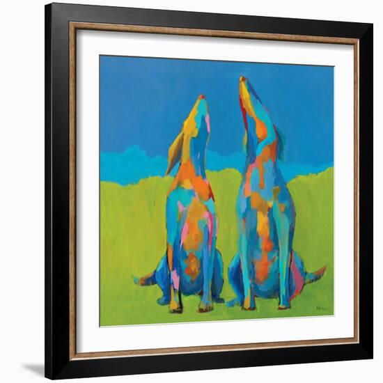 Howling Hounds-Phyllis Adams-Framed Art Print