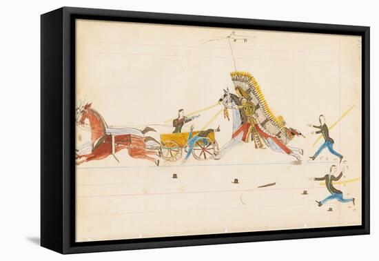 Howling Wolf Fighting Soldiers, 1874-75-null-Framed Premier Image Canvas