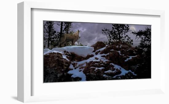 Howling Wolf-Steve Hunziker-Framed Art Print