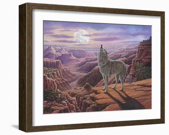 Howling Wolf-Robert Wavra-Framed Giclee Print