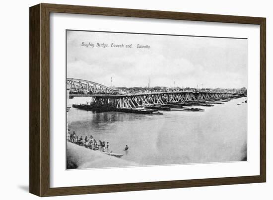 Howrah Bridge over the Hooghly River, Calcutta, India, Early 20th Century-null-Framed Giclee Print