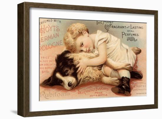 Hoytes Cologne, Dogs, Womens, USA, 1890-null-Framed Giclee Print