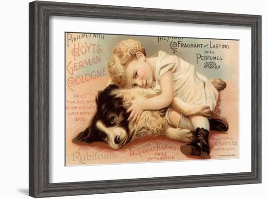 Hoytes Cologne, Dogs, Womens, USA, 1890-null-Framed Giclee Print