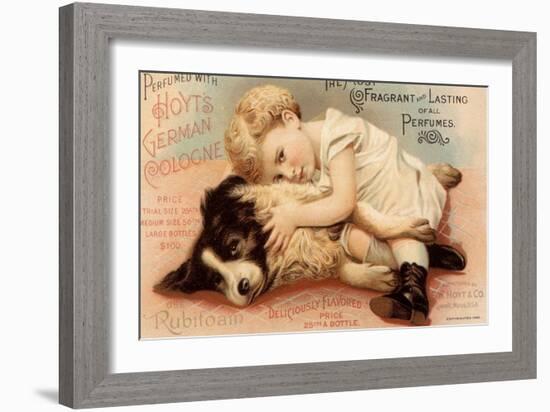 Hoytes Cologne, Dogs, Womens, USA, 1890-null-Framed Giclee Print