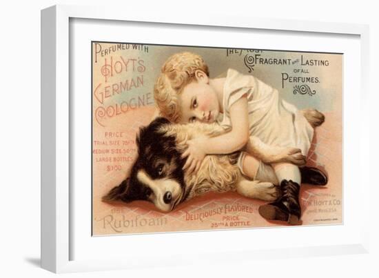 Hoytes Cologne, Dogs, Womens, USA, 1890-null-Framed Giclee Print