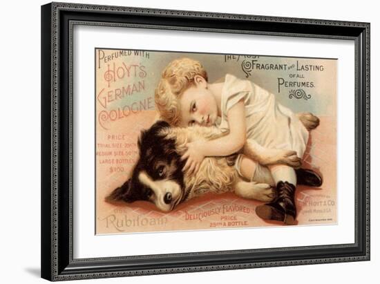 Hoytes Cologne, Dogs, Womens, USA, 1890-null-Framed Giclee Print