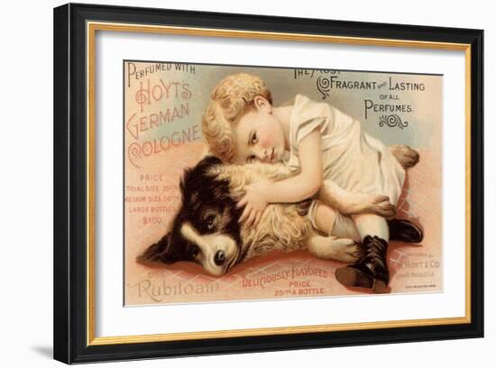 Hoytes Cologne, Dogs, Womens, USA, 1890-null-Framed Giclee Print