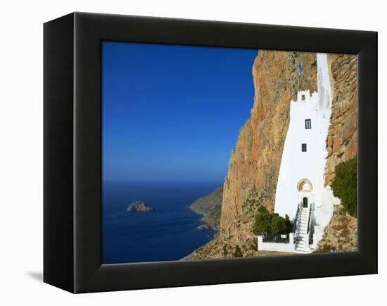 Hozoviotissa Monastery and Aegean Sea, Amorgos, Cyclades, Greek Islands, Greece, Europe-Tuul-Framed Premier Image Canvas